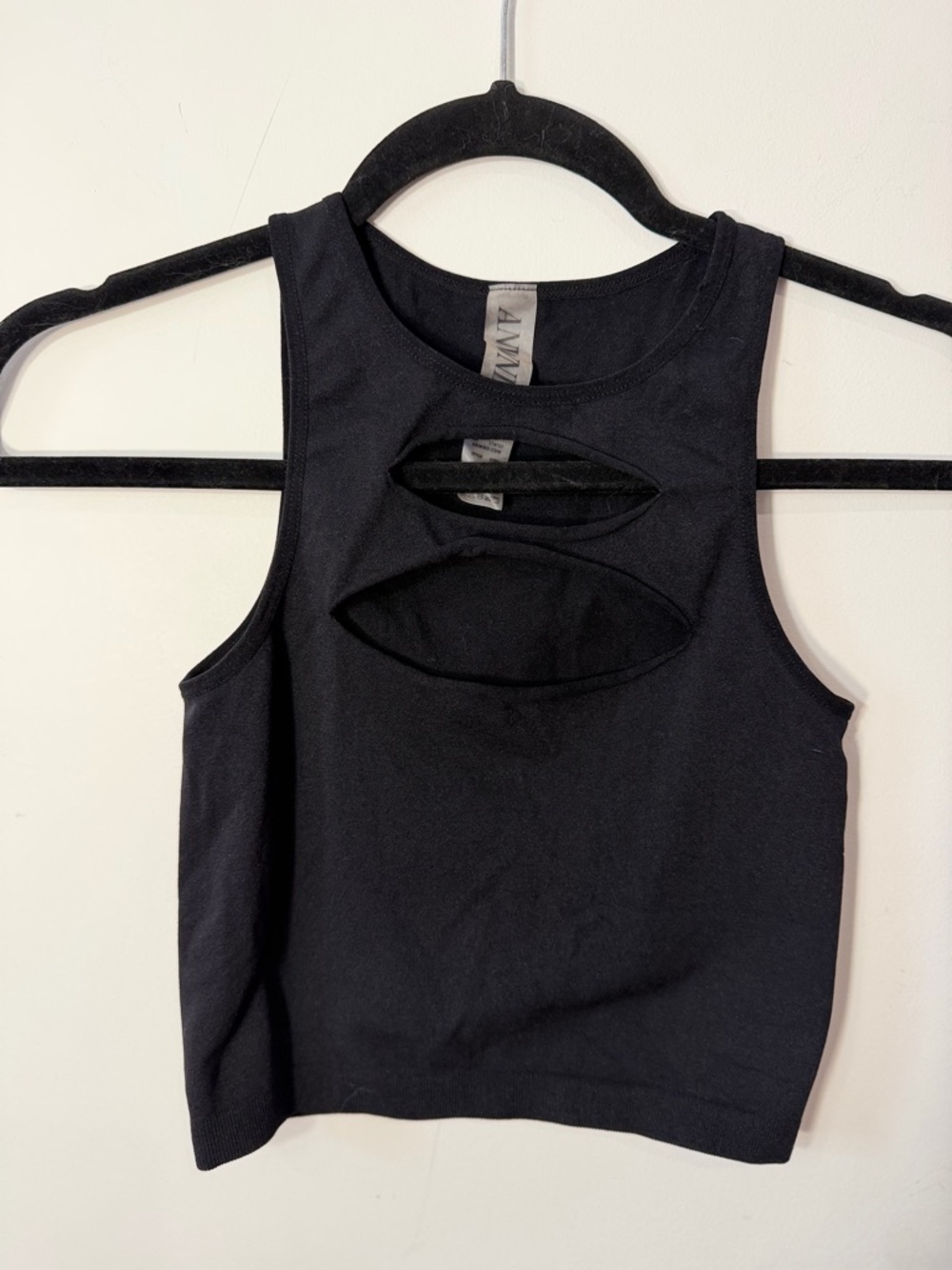 Ava & Viv Black Cutout Cropped Tank